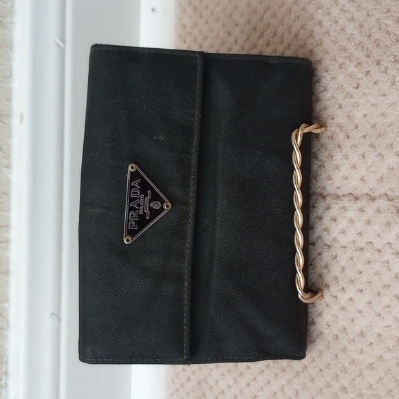PRADA NYLON & LEATHER BIFOLD WALLET - Picture 1 of 12